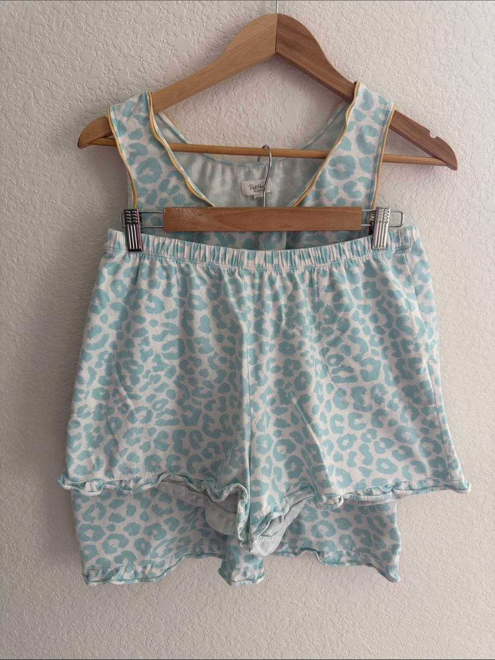 BedHead Print Stretch Organic Cotton Jersey Tank Shorts Pajamas Size M